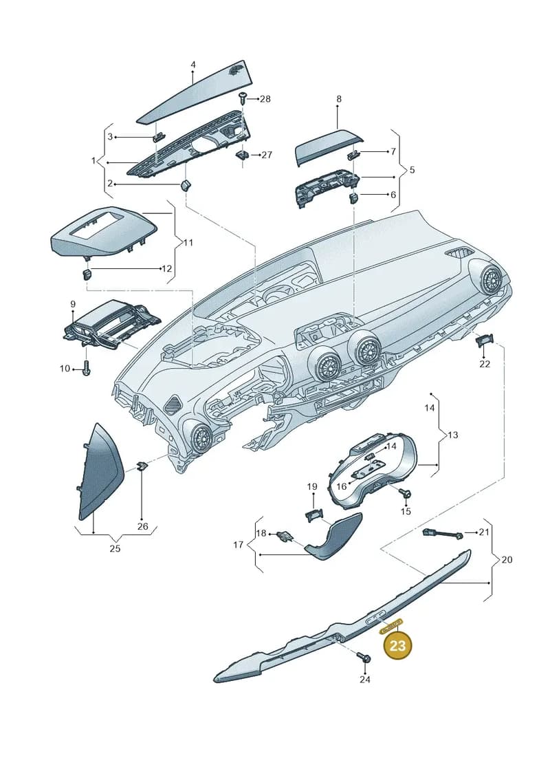 81A853191C3Q7 — Audi Q2 2.0 TDI (2016-2018) diagram 803857150, position 23