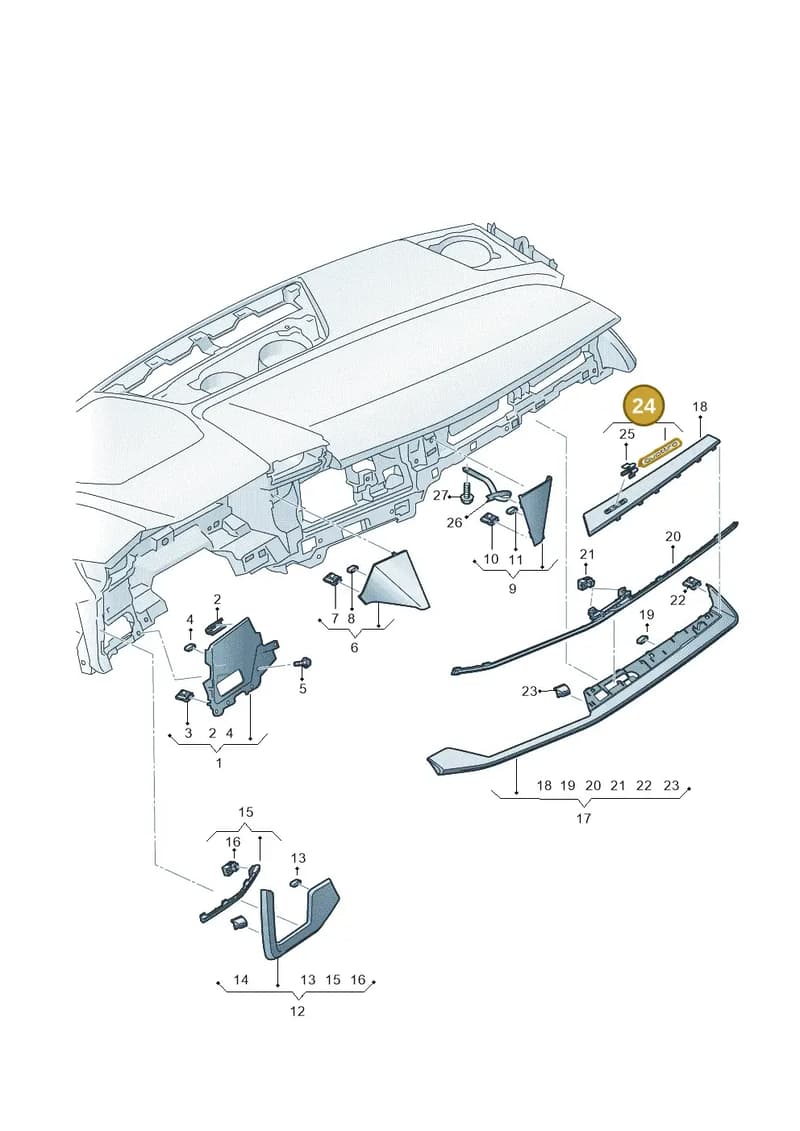81A853191D3Q7 — Audi A3 Sportback (2019-2025) diagram 596857170, position 24