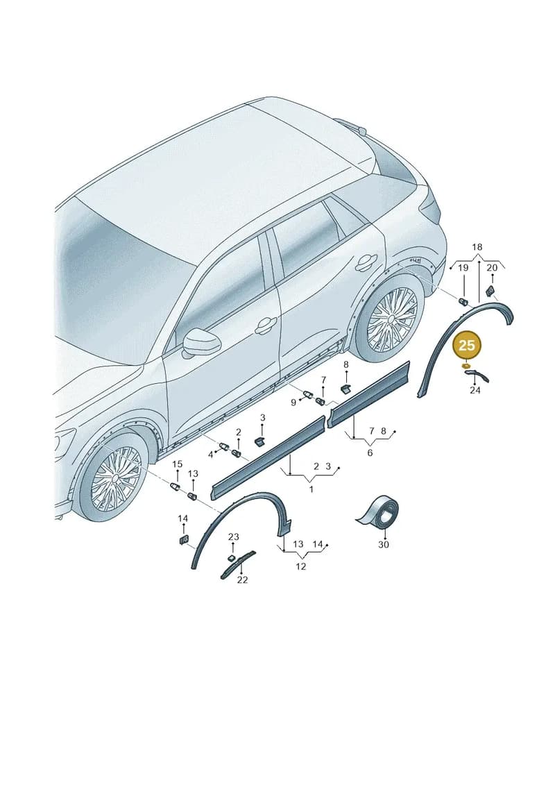 81A853582 — Audi Q2 (2016-2025) diagram 803853100, position 25
