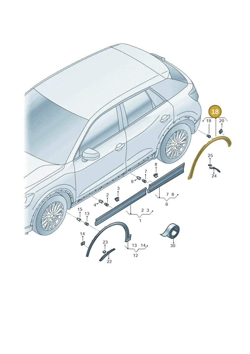 81A853818AGRU — Audi Q2 (2016-2025) diagram 803853100, position 18