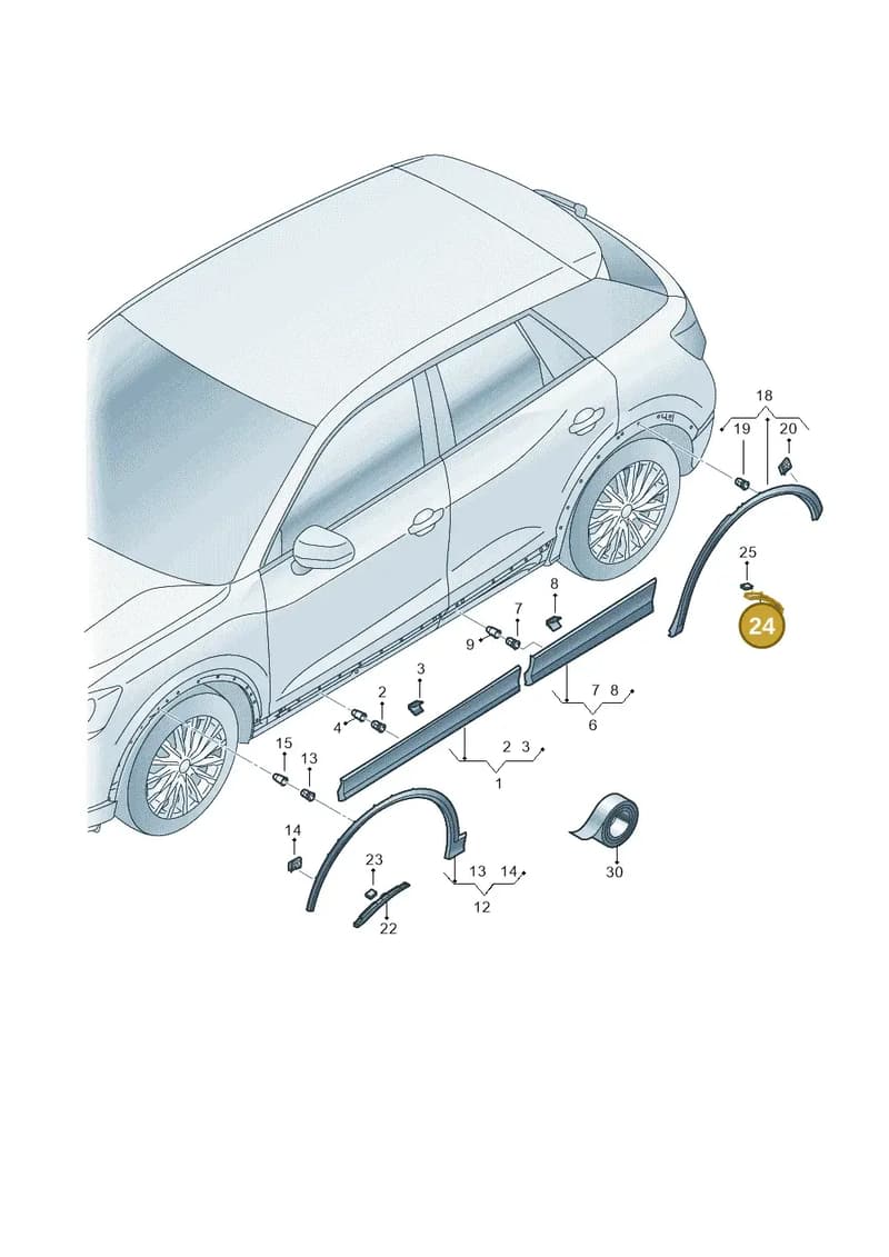 81A854989A — Audi Q2 (2016-2025) diagram 803853100, position 24