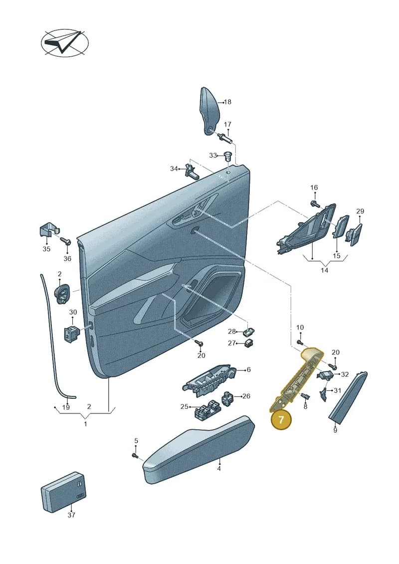 81A867161A6PS — Audi Q2 (2016-2025) diagram 803867000, position 7