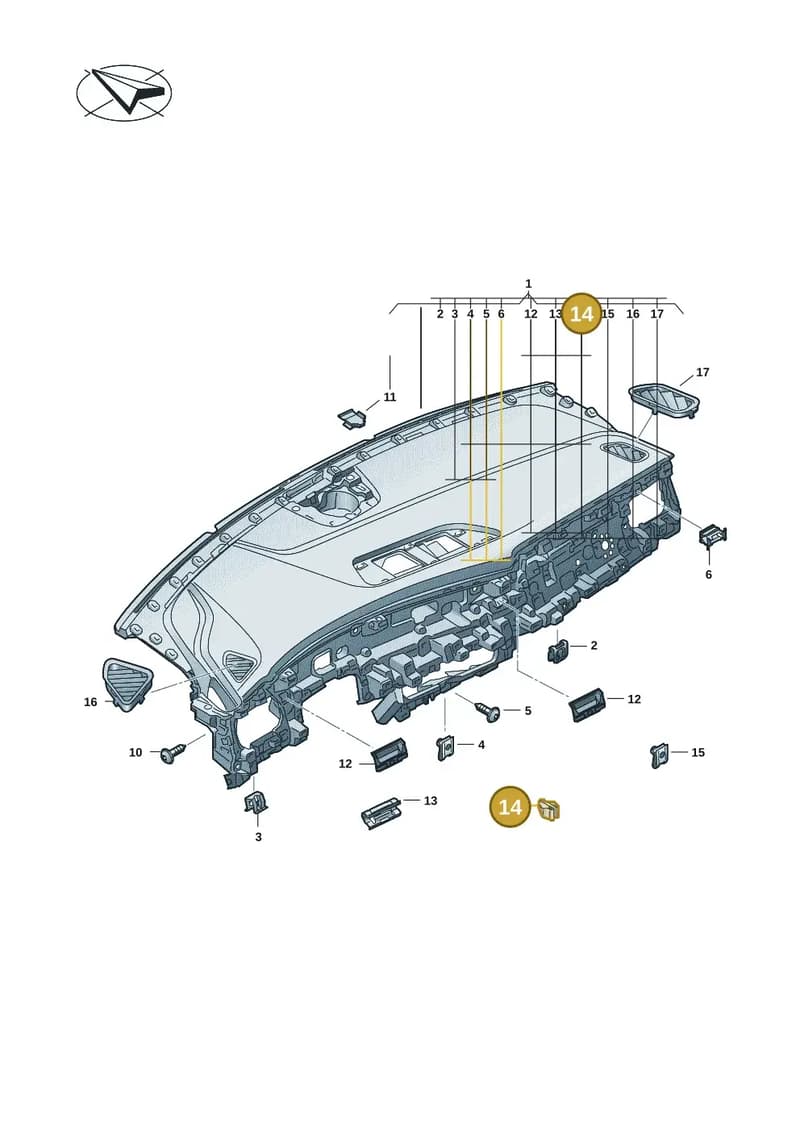81A867947 — Audi Q6 e-tron (2023-2025) diagram f5s857100, position 14