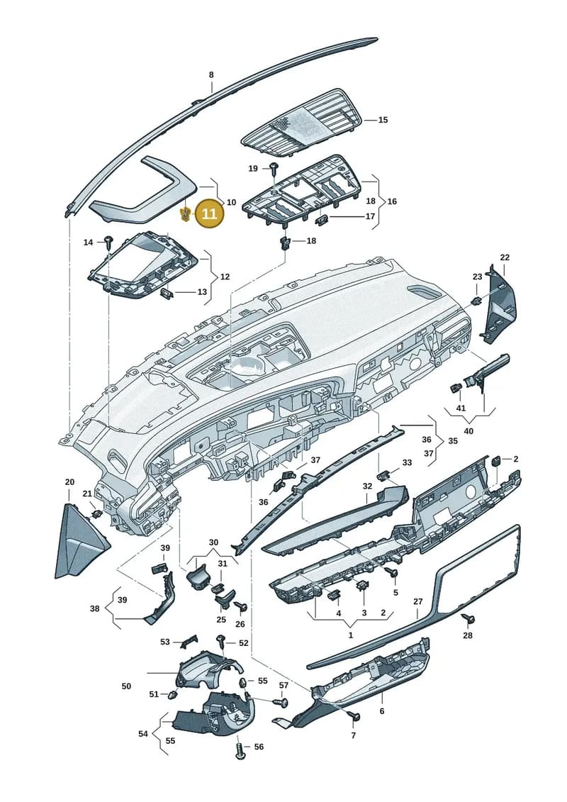 81A867947 — Audi A5 Limousine (2024-2025) diagram 8wk857150, position 11