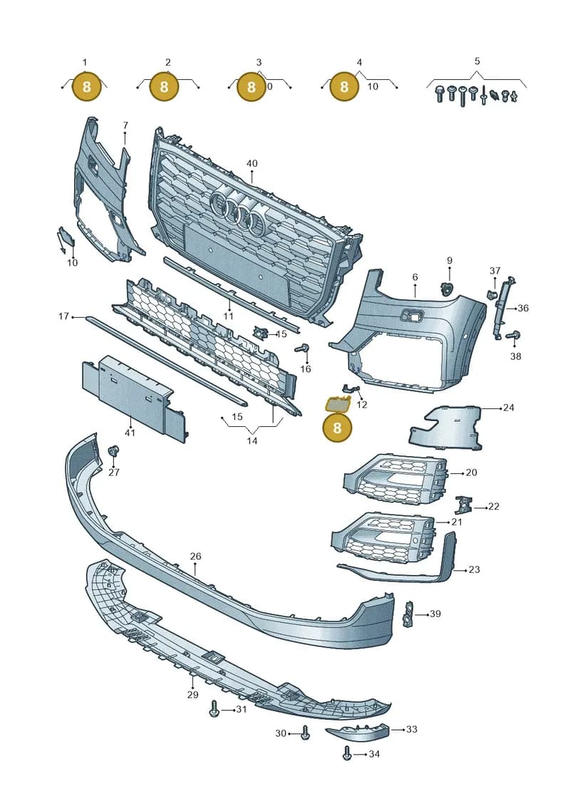 81A955275AGRU — Audi Q2 (2016-2025) diagram 803807300, position 8