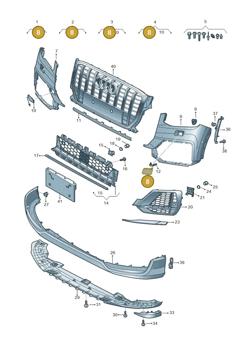 81A955276AGRU — Audi Q2 (2016-2025) diagram 803807350, position 8