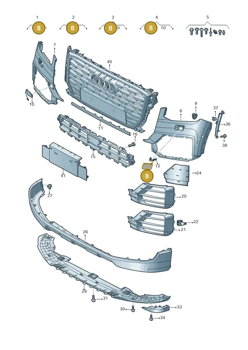 81A955276AGRU — Audi Q2 (2016-2025) diagram 803807100, position 8