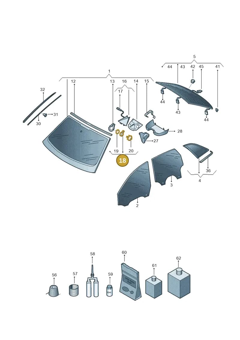 81A955559B — Audi A3 Sportback (2019-2025) diagram 596845000, position 18