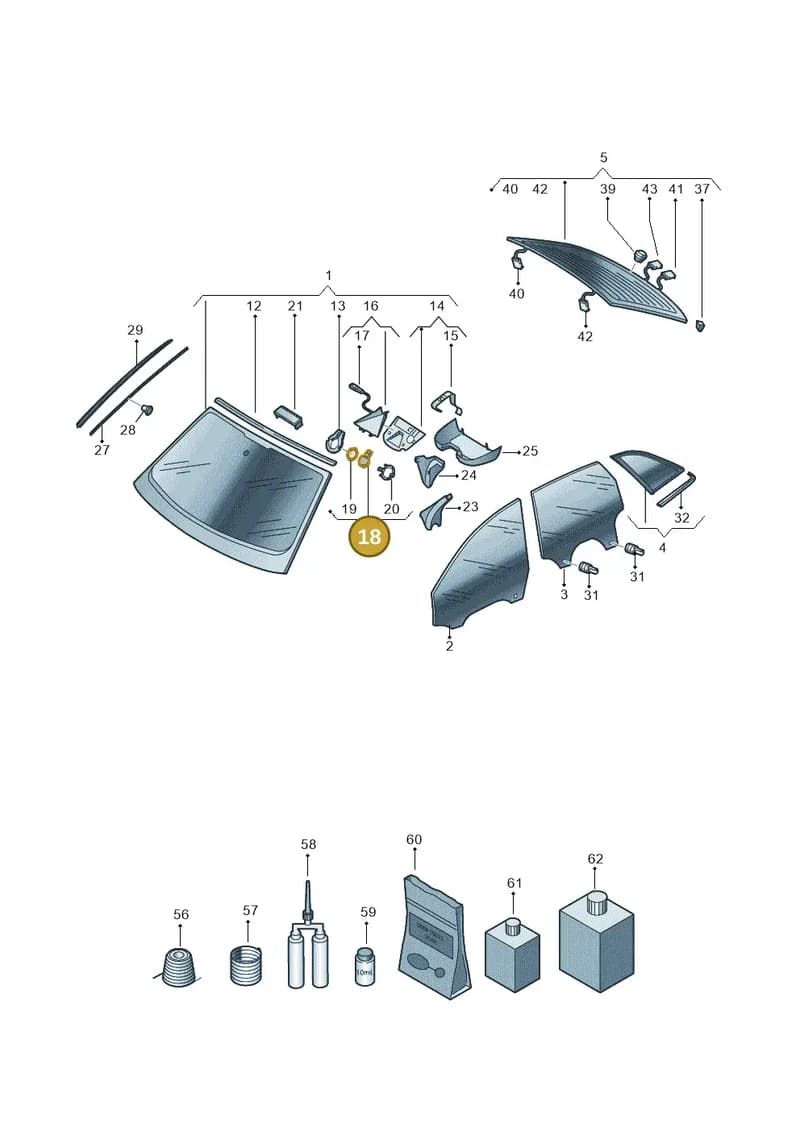 81A955559B — Audi RS Q3 Sportback (2019-2024) diagram 597845000, position 18