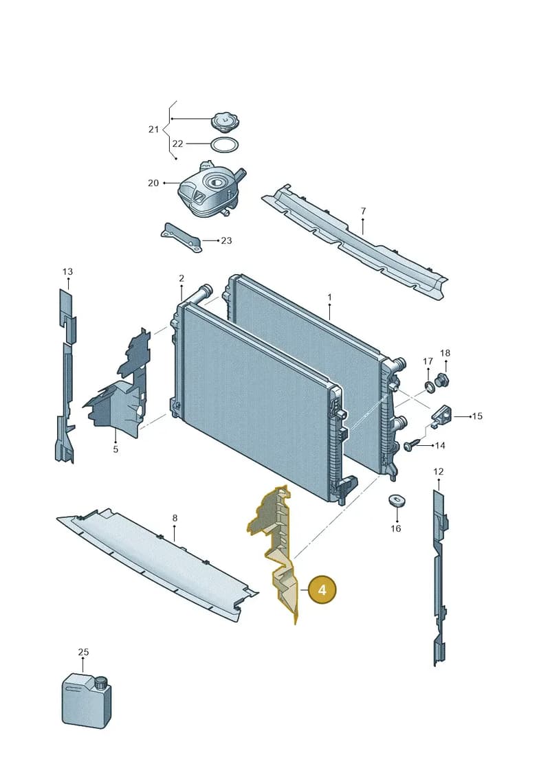82A121283A — Audi A1 Sportback (2018-2025) diagram 587122000, position 4