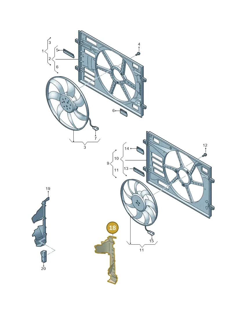 82A121283 — Audi A1 Sportback (2018-2025) diagram 592121900, position 18