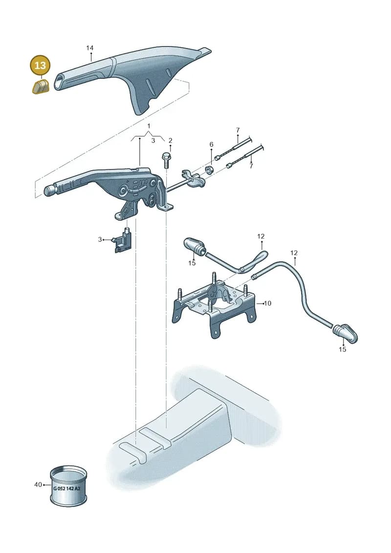 82A711333B4PK — Audi A1 Sportback (2018-2025) diagram 837711500, position 13