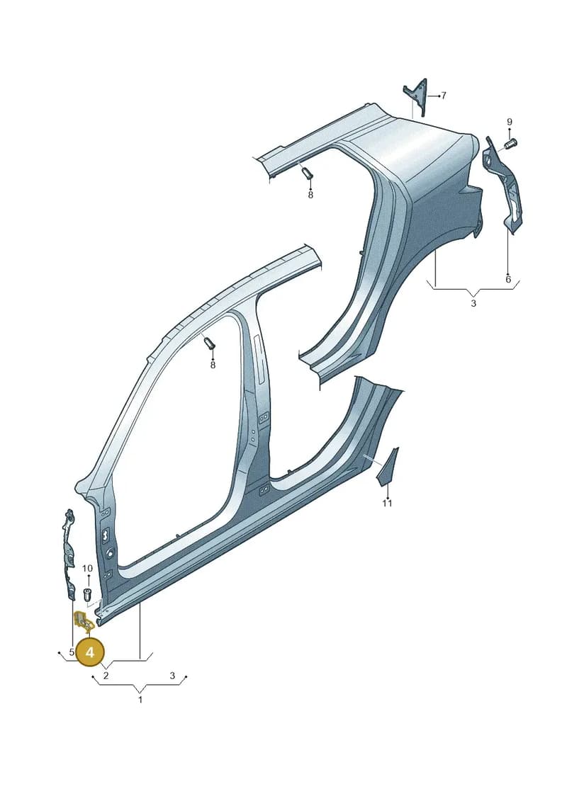 82A803087B — Audi A1 Sportback (2018-2025) diagram 592809500, position 4