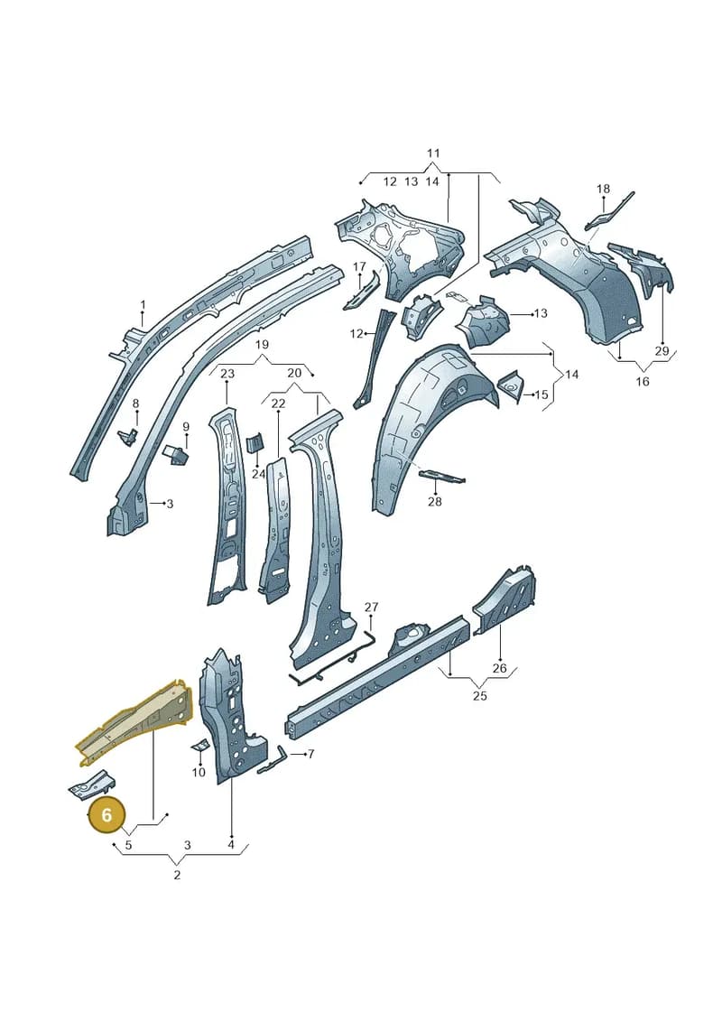82A805144 — Audi A1 Sportback (2018-2025) diagram 592809000, position 6