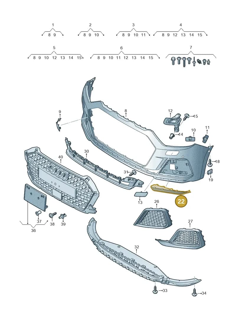 82A807061AGRU — Audi A1 Sportback (2018-2025) diagram 592807100, position 22
