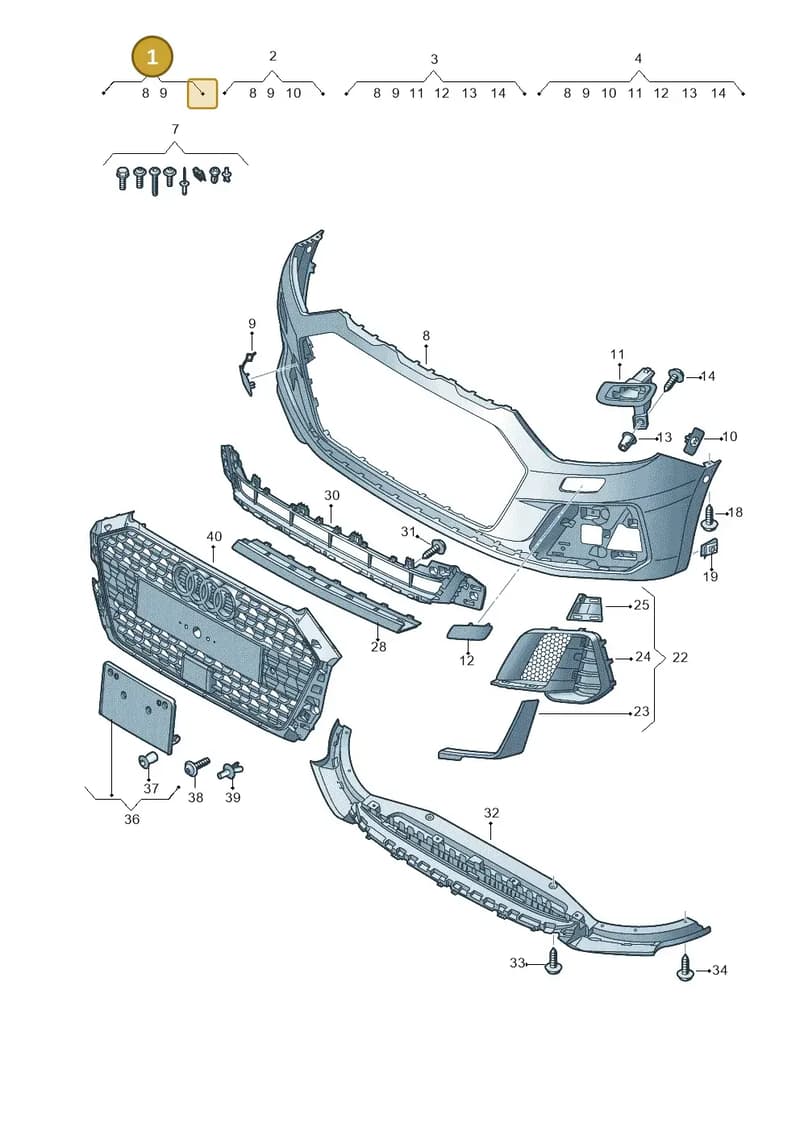 82A807065FGRU — Audi A1 Sportback (2018-2025) diagram 592807200, position 1