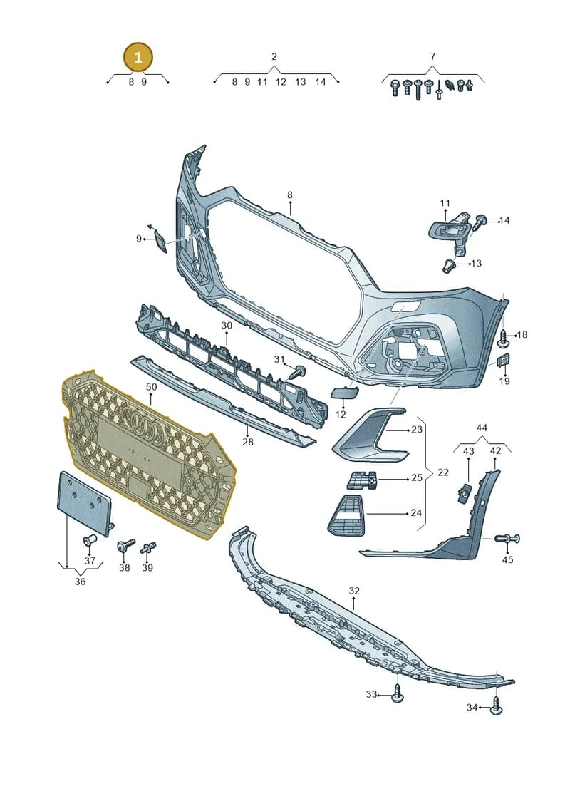 82A807065KGRU — Audi A1 Sportback (2018-2025) diagram 592807300, position 1