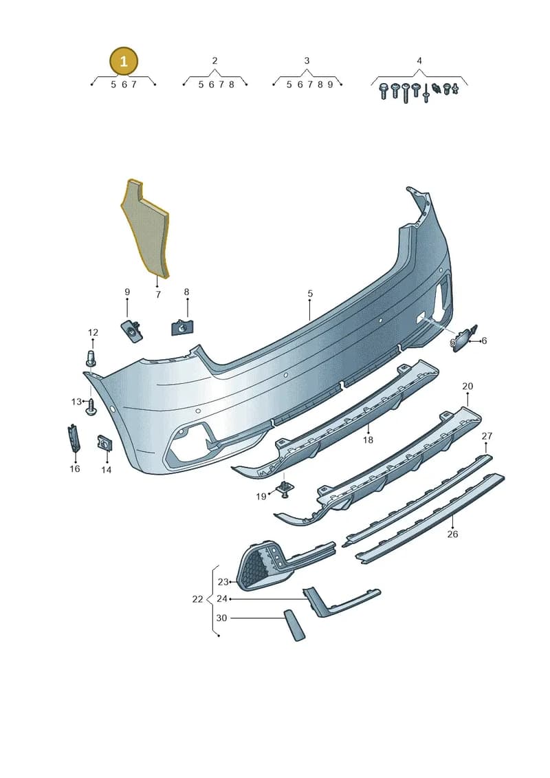 82A807067CGRU — Audi A1 Sportback (2018-2025) diagram 592807700, position 1