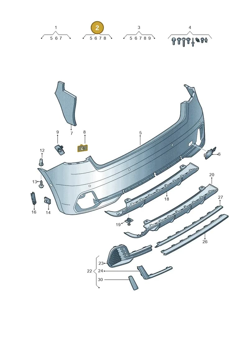 82A807067DGRU — Audi A1 Sportback (2018-2025) diagram 592807700, position 2