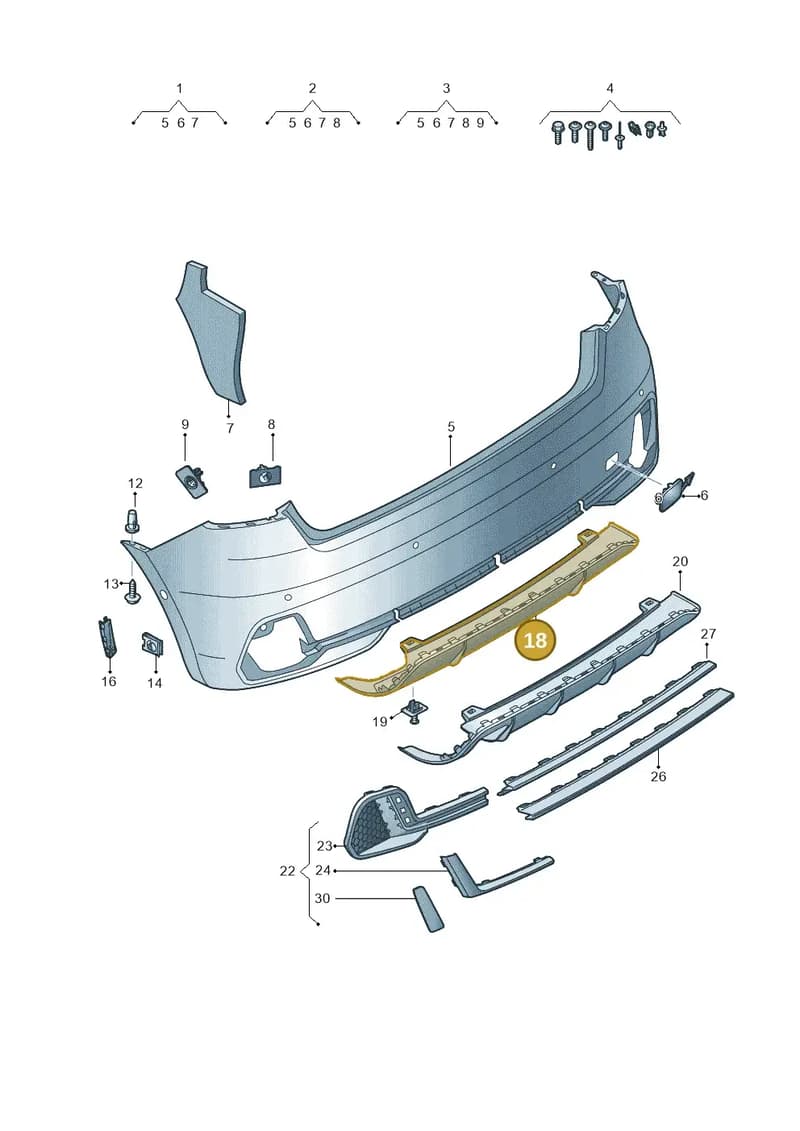 82A807421ARU6 — Audi A1 Sportback (2018-2025) diagram 592807700, position 18