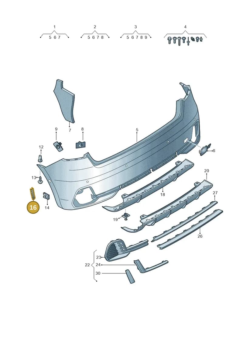 82A807480 — Audi A1 Sportback (2018-2025) diagram 592807700, position 16
