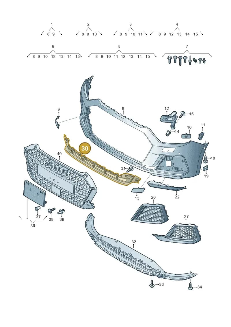 82A807683B9B9 — Audi A1 Sportback (2018-2025) diagram 592807100, position 30