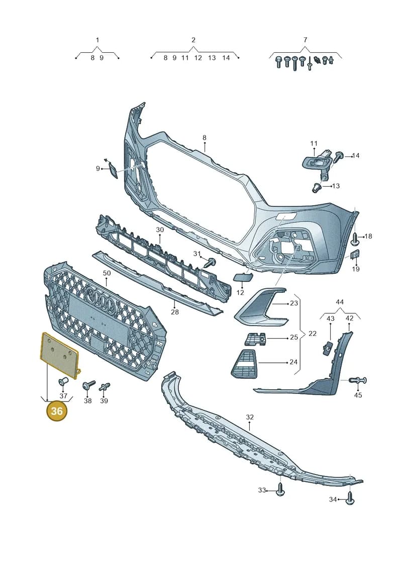 82A8078459B9 — Audi A1 Sportback (2018-2025) diagram 592807300, position 36