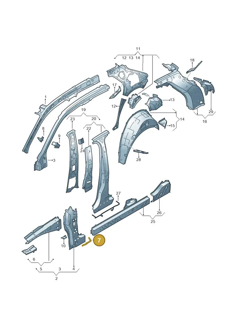 82A809025 — Audi A1 Sportback (2018-2025) diagram 592809000, position 7