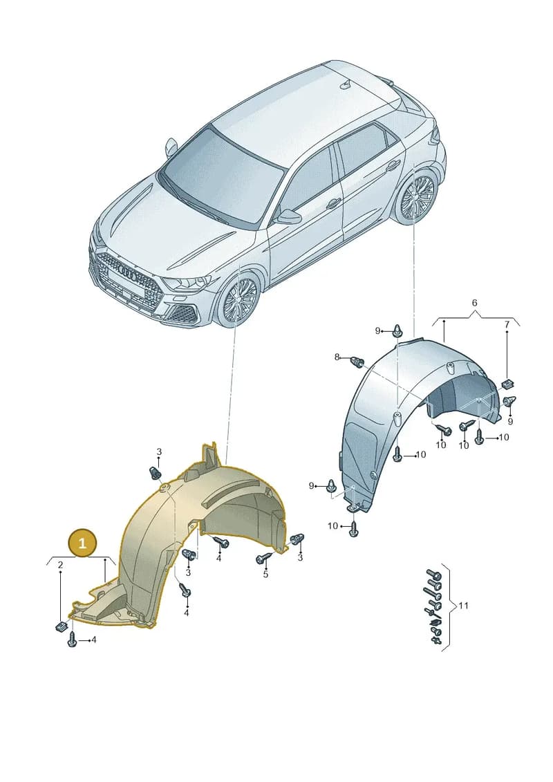 82A809957AF — Audi A1 Sportback (2018-2025) diagram 592821500, position 1