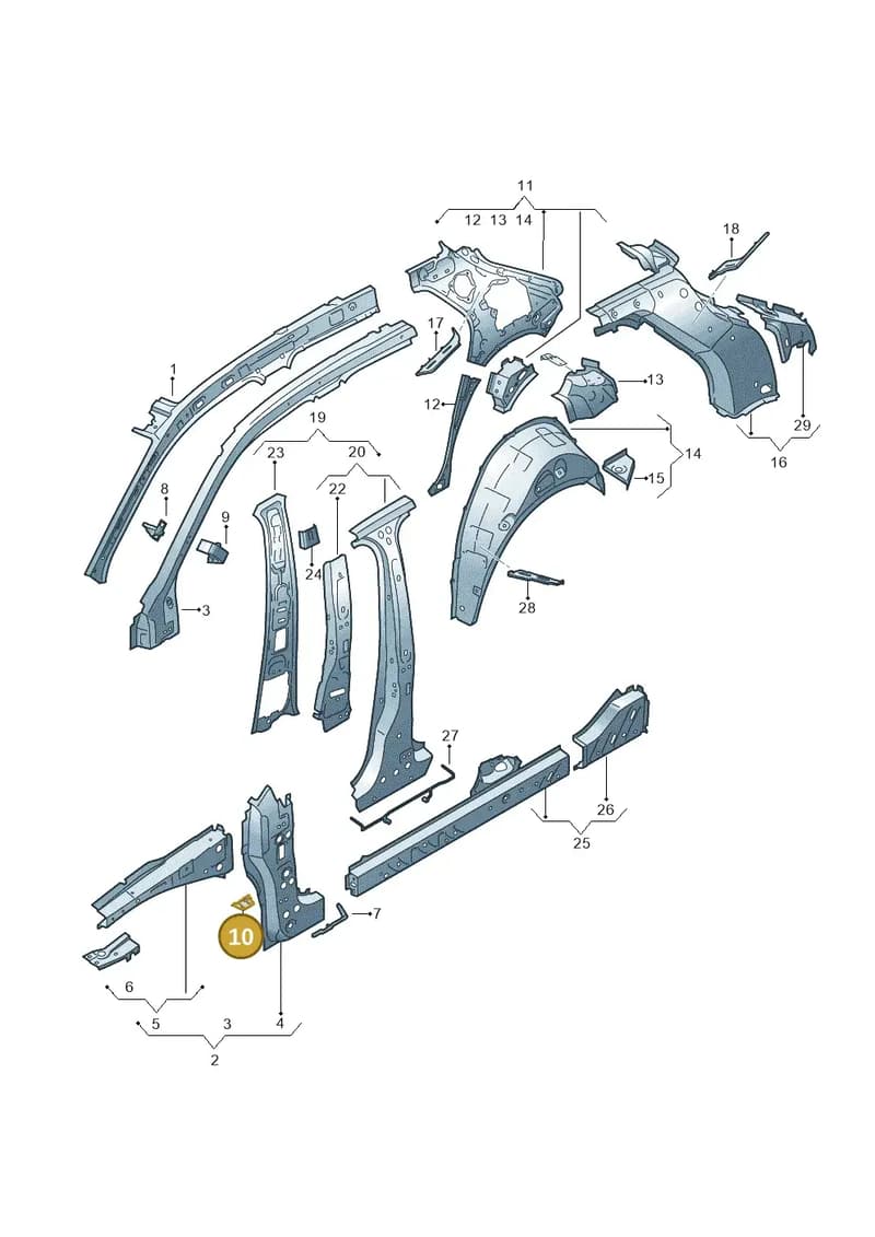 82A810242B — Audi A1 Sportback (2018-2025) diagram 592809000, position 10