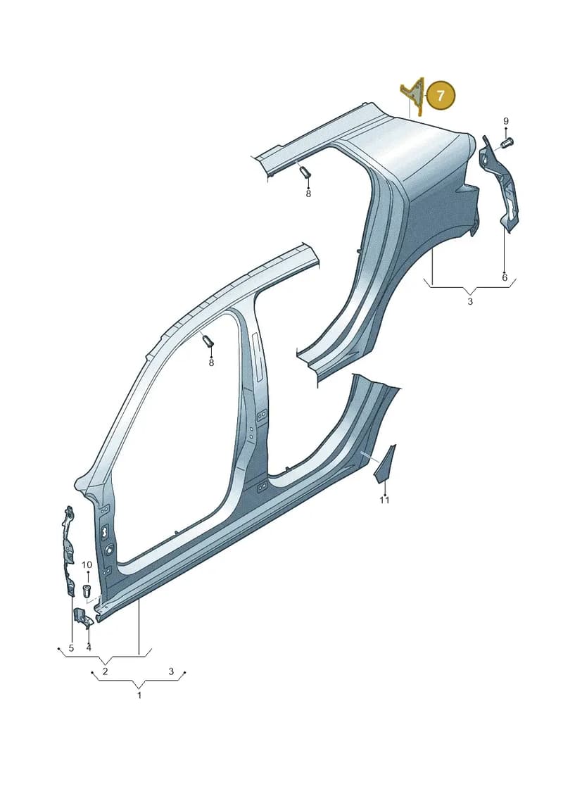 82A810569A — Audi A1 Sportback (2018-2025) diagram 592809500, position 7