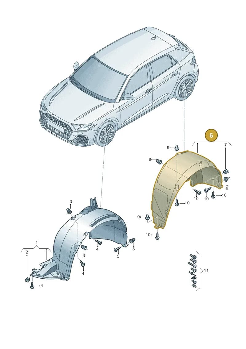 82A810970C — Audi A1 Sportback (2018-2025) diagram 592821500, position 6