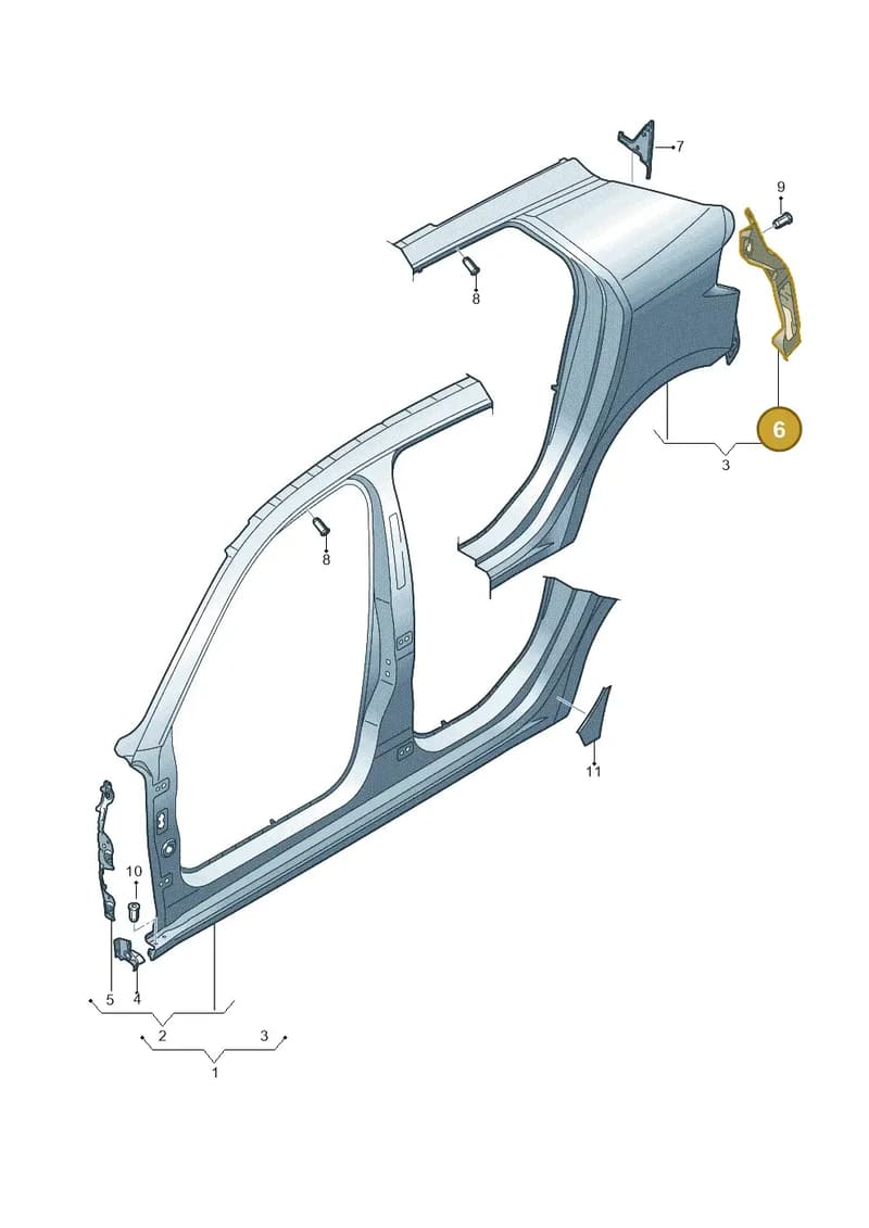 82A813320TA — Audi A1 Sportback (2018-2025) diagram 592809500, position 6