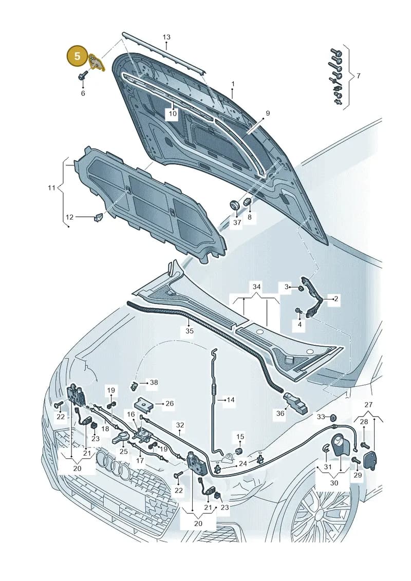 82A823185A — Audi A1 Sportback (2018-2025) diagram 592823000, position 5