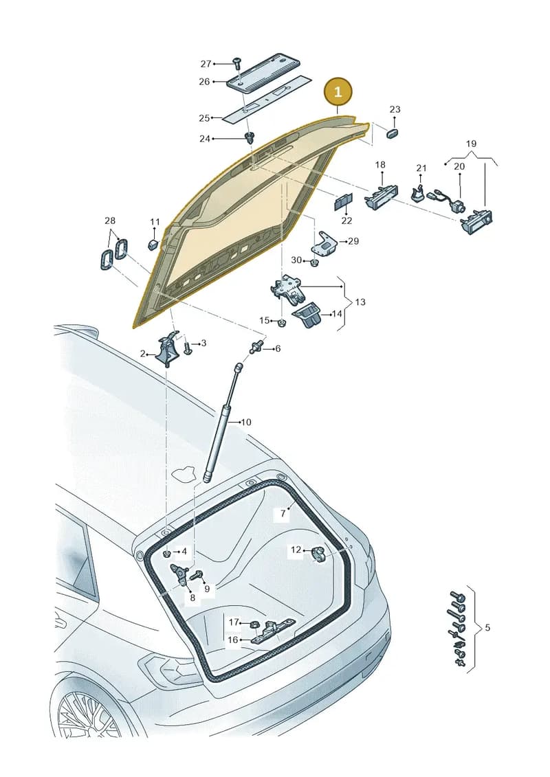 82A827025B — Audi A1 Sportback (2018-2025) diagram 592827000, position 1