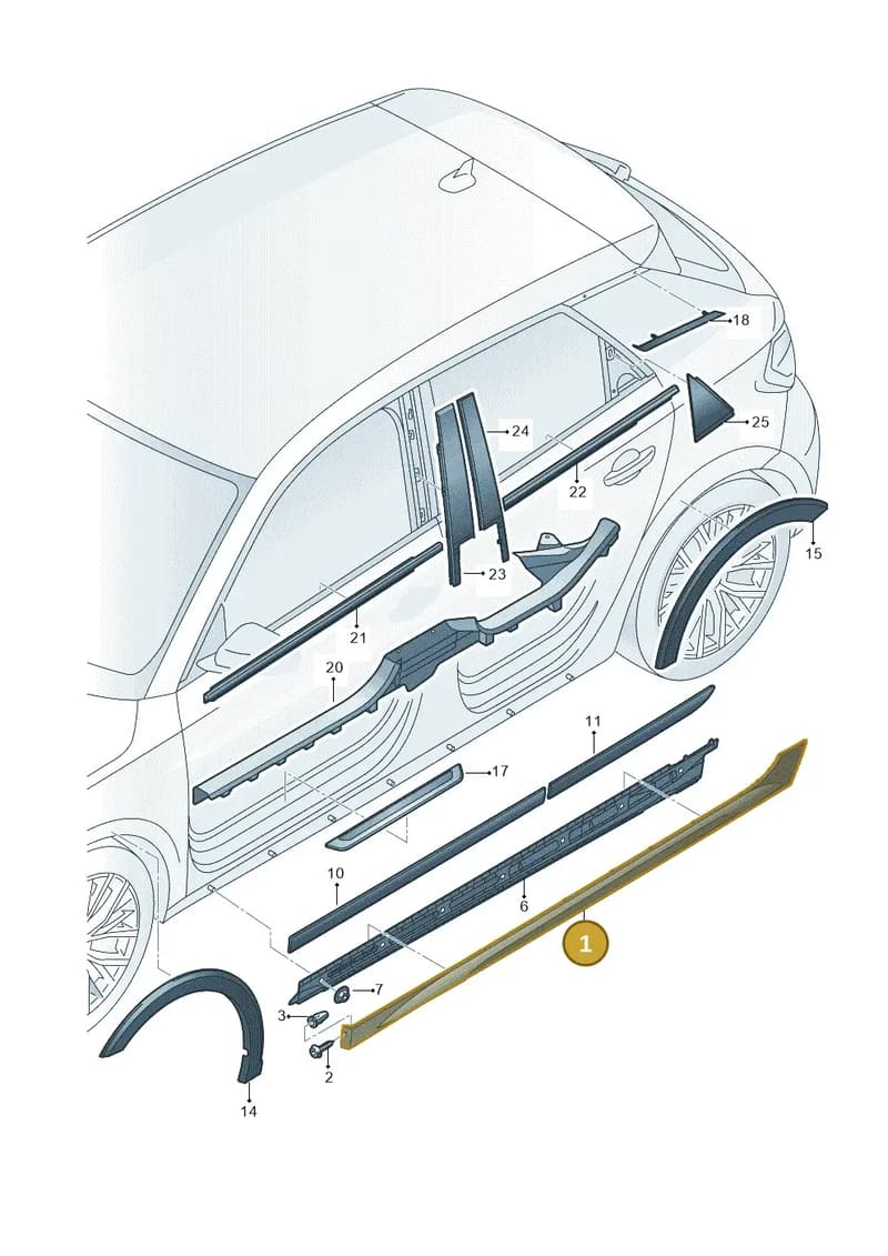82A853856BX7L — Audi A1 Sportback (2018-2025) diagram 592853100, position 1