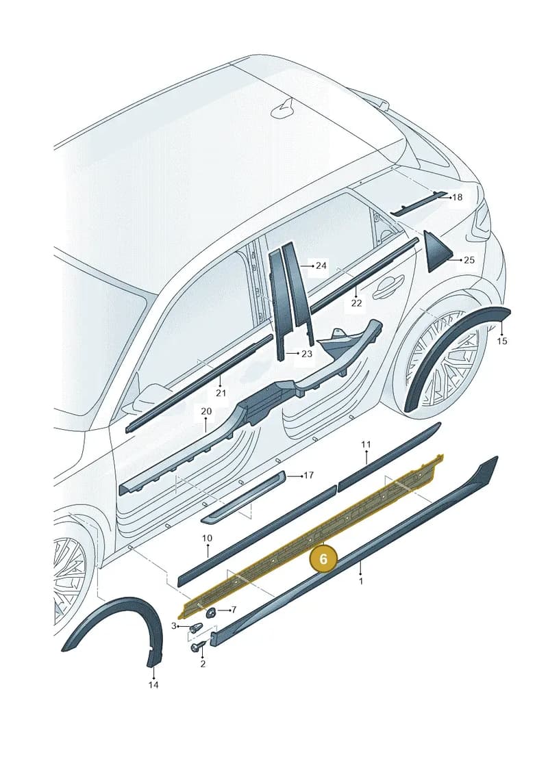 82A854536 — Audi A1 Sportback (2018-2025) diagram 592853100, position 6