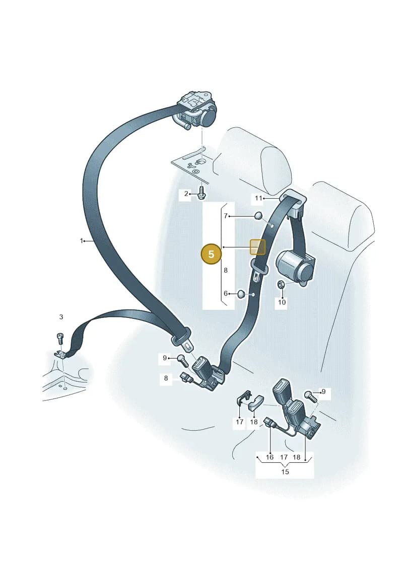 82A857807AV04 — Audi A1 Sportback (2018-2025) diagram 592857700, position 5