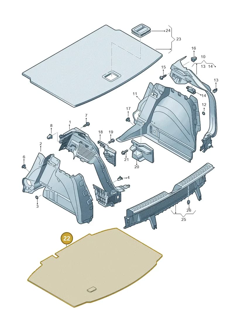 82A863463CA9 — Audi A1 Sportback (2018-2025) diagram 592863800, position 22