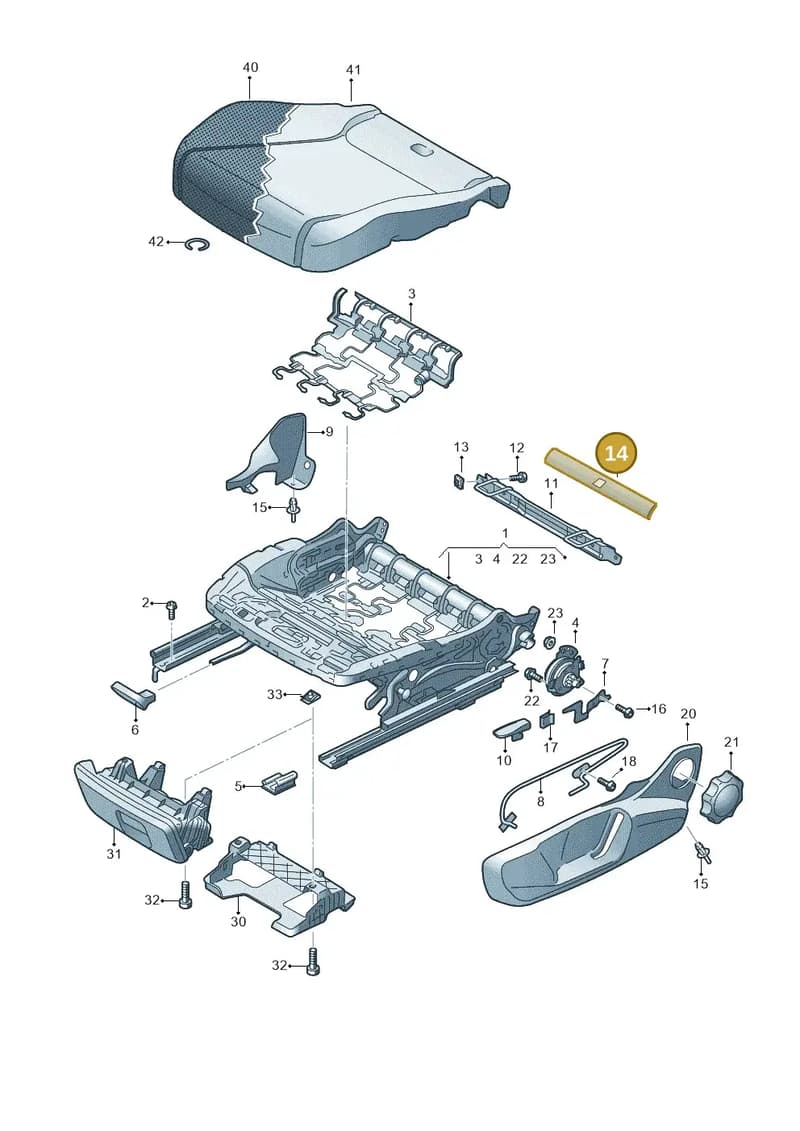 82A881101 — Audi A1 Sportback (2018-2025) diagram 592881000, position 14