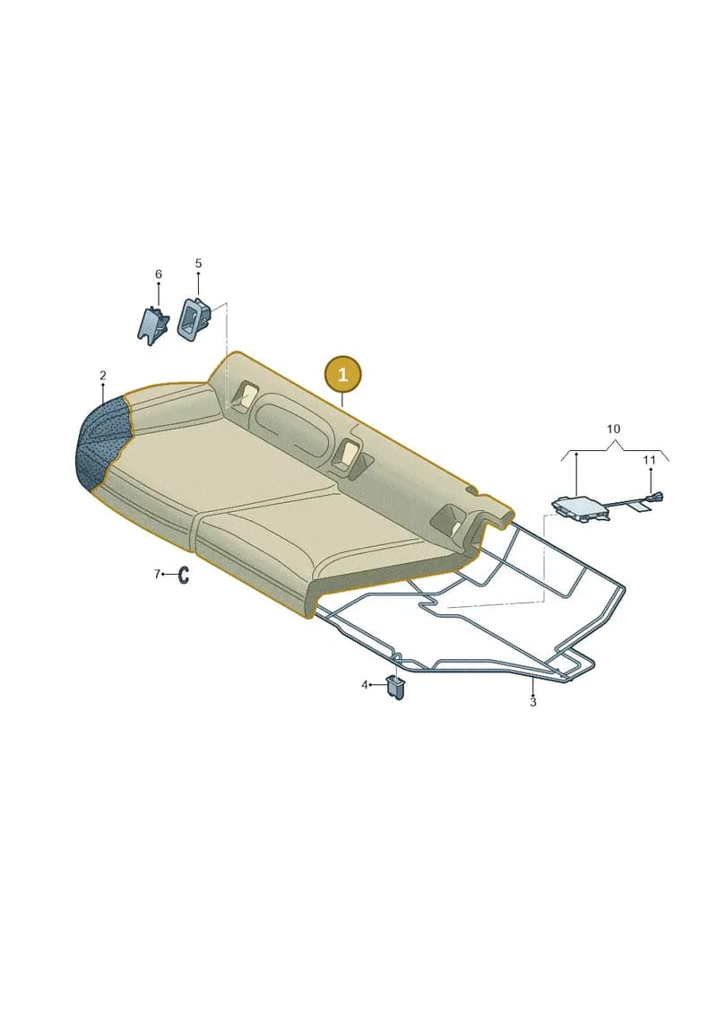 82A885405ERSA — Audi A1 Sportback (2018-2025) diagram 592885000, position 1