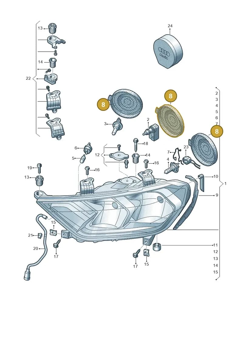 82A941607A — Audi A1 Sportback (2018-2025) diagram 592941000, position 8