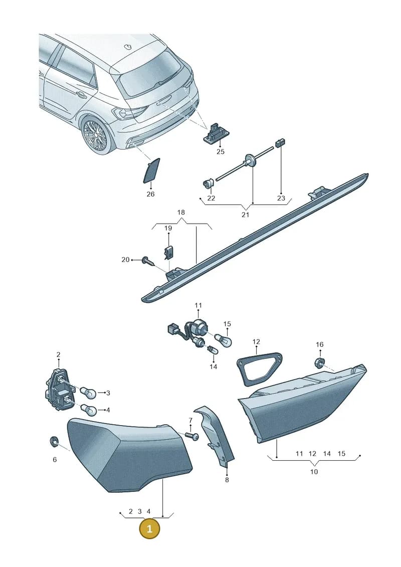 82A945069A — Audi A1 Sportback (2018-2025) diagram 592945000, position 1