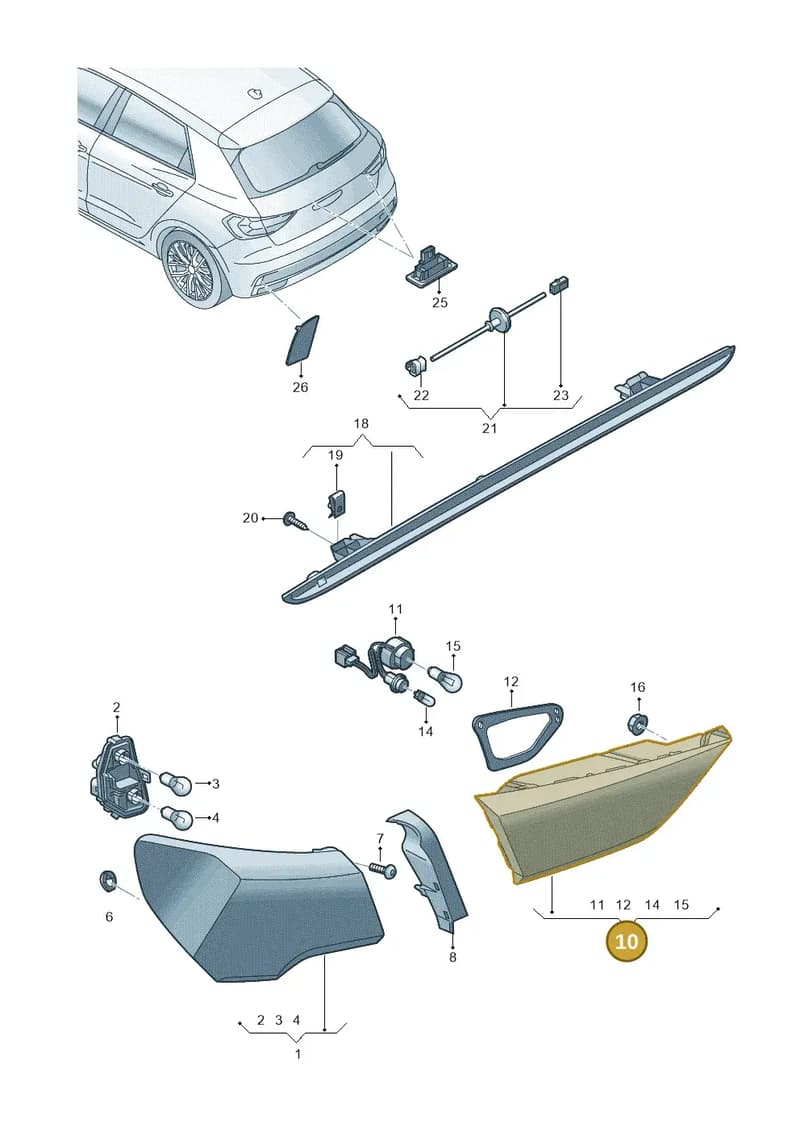 82A945094D — Audi A1 Sportback (2018-2025) diagram 592945000, position 10