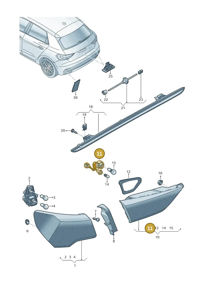82A945231A — Audi A1 Sportback (2018-2025) diagram 592945000, position 11