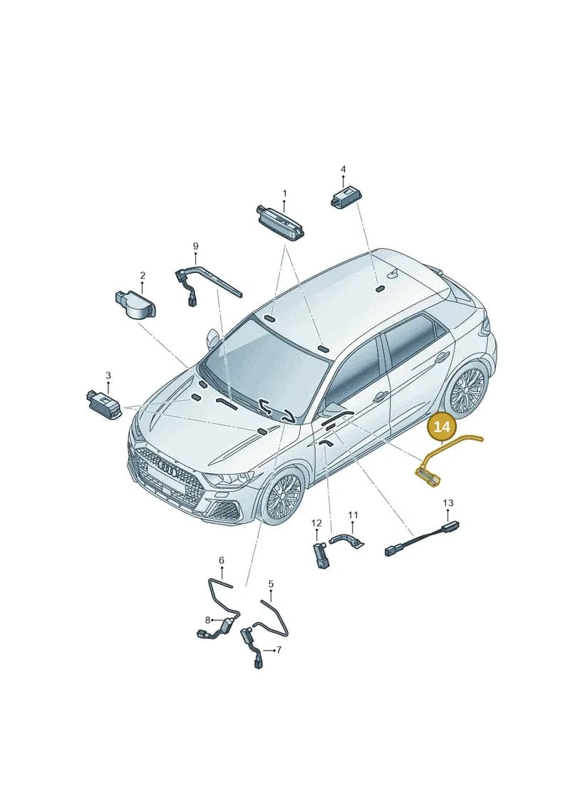 82A947183 — Audi A1 Sportback (2018-2025) diagram 592947100, position 14