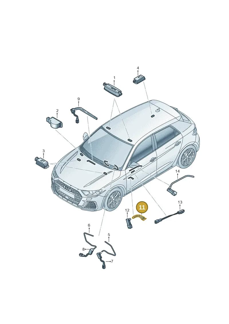 82A947198 — Audi A1 Sportback (2018-2025) diagram 592947100, position 11