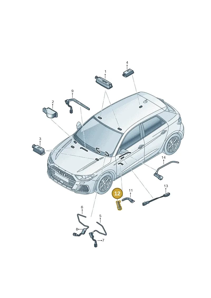 82A947356F — Audi A1 Sportback (2018-2025) diagram 592947100, position 12