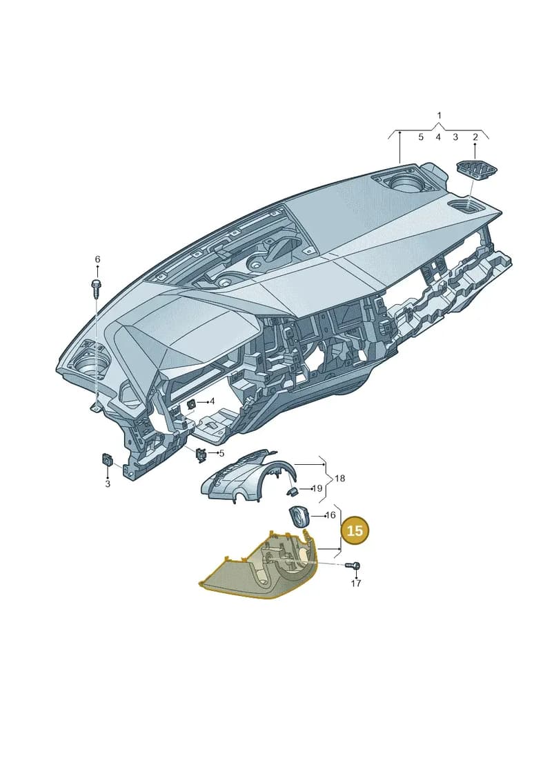 82A953512C4PK — Audi A1 Sportback (2018-2025) diagram 592857100, position 15