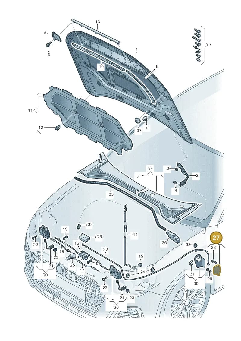 82B823633A — Audi A1 Sportback (2018-2025) diagram 592823000, position 27